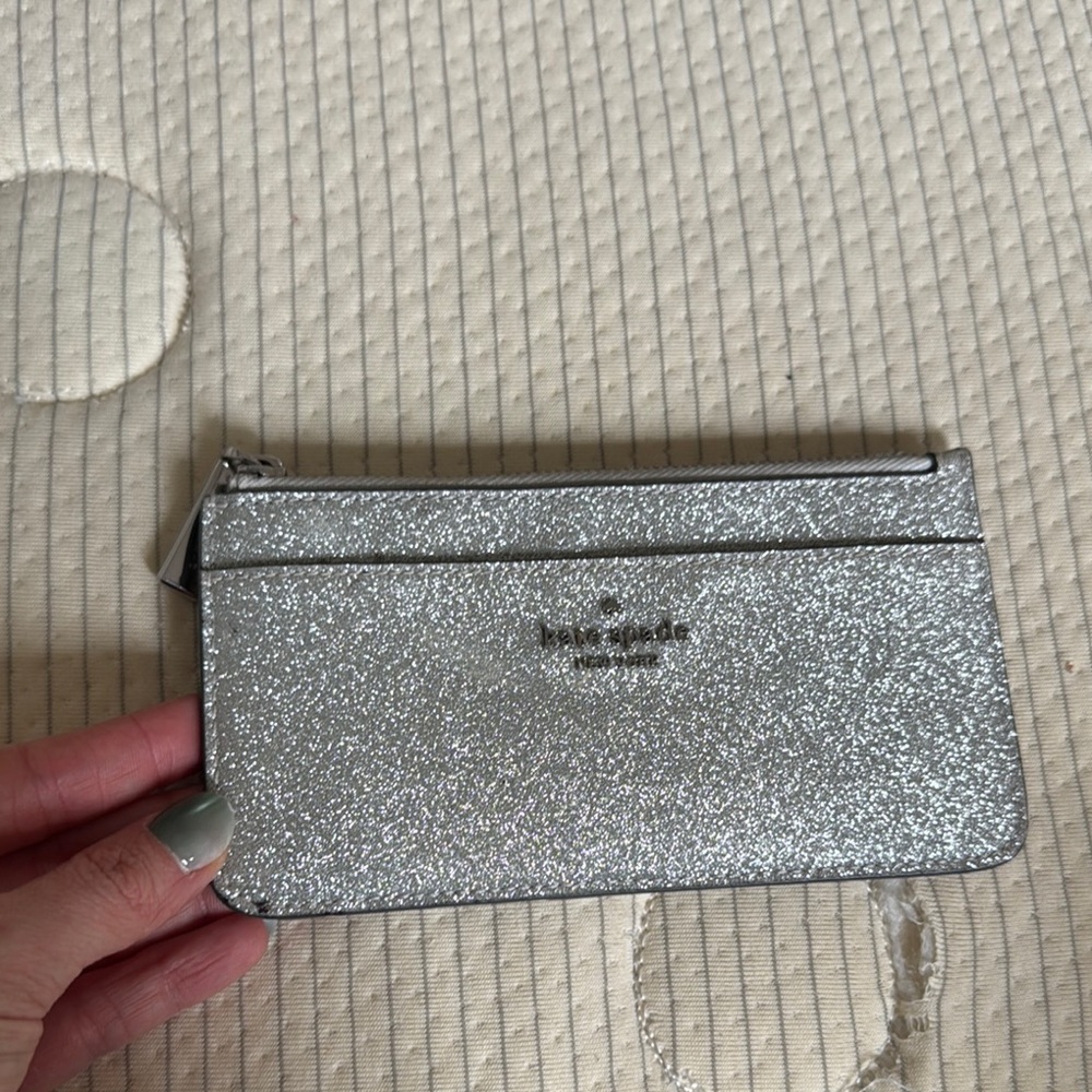 Kate Spade Silver Glitter Card Holder